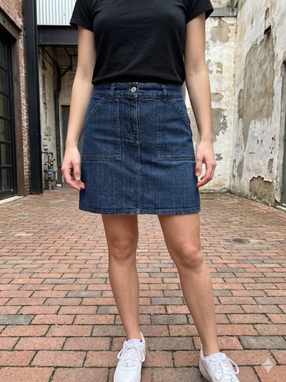 New Look Dark Wash Denim Cargo Mini Skirt‎ Y2K Indie Twee